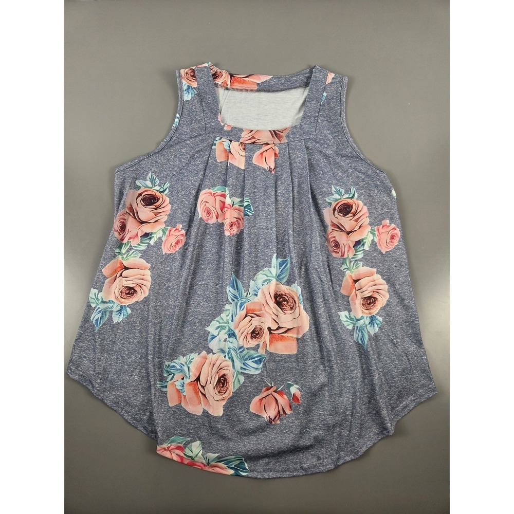 Floral Square Neck Tank Sz Medium NEW